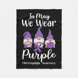 Couverture Polaire Peace Hope Love Gnomes Purple Ribbon Fibromyalgia