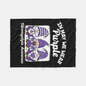 Couverture Polaire Peace Hope Love Gnomes Purple Ribbon Fibromyalgia (Devant (Horizontal))