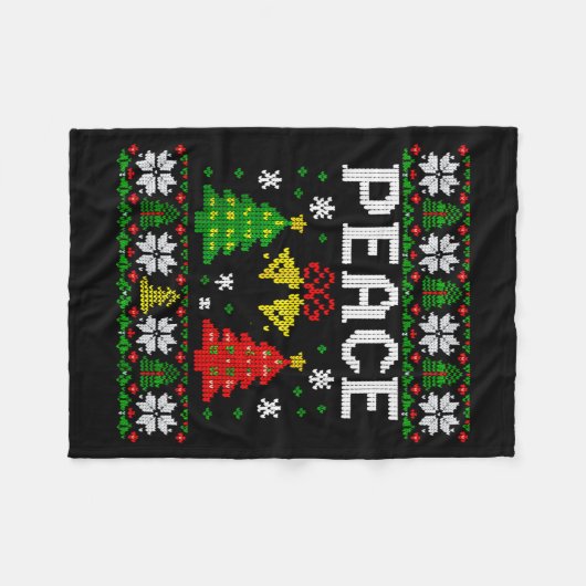 Couverture Polaire Peace I Come In Peace Couple Matching Ugly Christm (Devant (Horizontal))