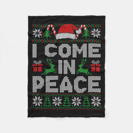 Couverture Polaire Peace I Come In Peace Couple Matching Ugly Christm (Devant)