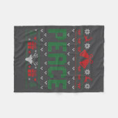Couverture Polaire Peace I Come In Peace Couple Matching Ugly Christm (Devant (Horizontal))