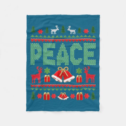 Couverture Polaire Peace I Come In Peace Couple Matching Ugly Christm (Devant)