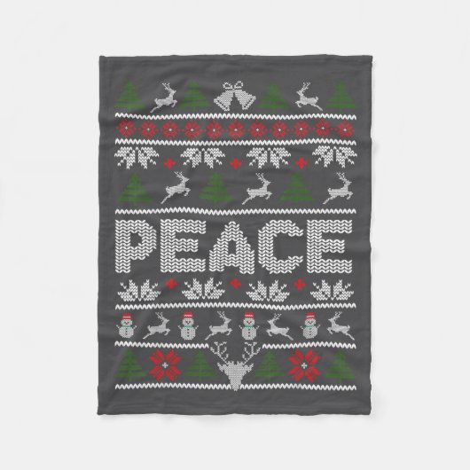 Couverture Polaire Peace I Come In Peace Couple Matching Ugly Christm (Devant)