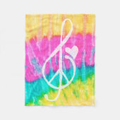 Couverture Polaire Peace Love and Music Note Tie Dye (Devant)