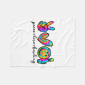 Couverture Polaire Peace Love Bowling Tie Dye Funny Bowling Lovers (Devant (Horizontal))