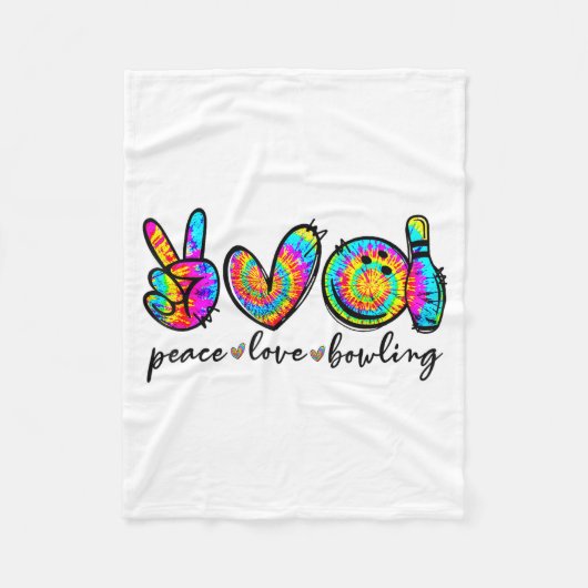 Couverture Polaire Peace Love Bowling Tie Dye Funny Bowling Lovers (Devant)