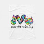 Couverture Polaire Peace Love Bowling Tie Dye Funny Bowling Lovers (Devant)