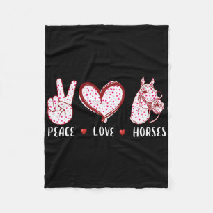 Couverture Polaire Peace Love Chevaux Pour Hommes Cadeaux Femmes Hors