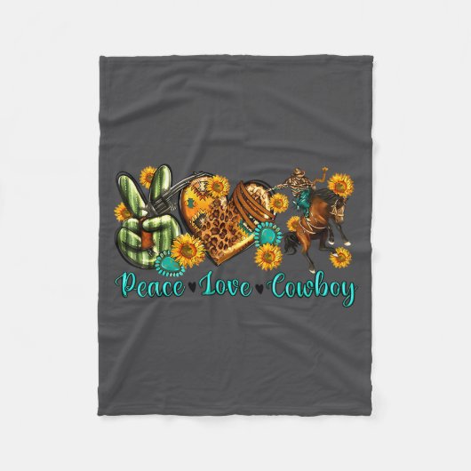 Couverture Polaire Peace Love Cowboy Western Rodeo Rodeo Life Western (Devant)