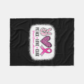 Couverture Polaire Peace Love Cure Leopard Sensibilisation au cancer  (Devant (Horizontal))