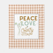 Couverture Polaire Peace Love et Country Music (Devant)