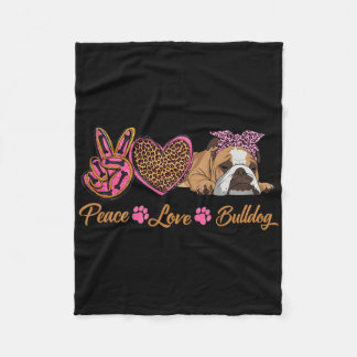 Couverture Polaire Peace Love Français Bulldog Funny Chien Chien Chie
