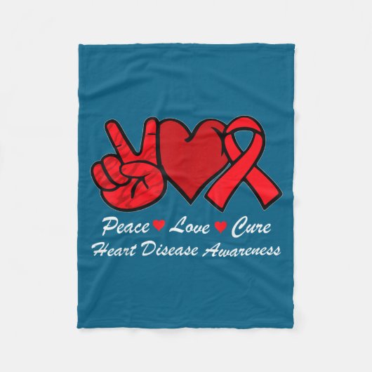 Couverture Polaire Peace Love Heart Disease Awareness Chd Suprt Wear  (Devant)