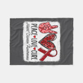 Couverture Polaire Peace Love Heart Disease Awareness Chd Suprt Wear  (Devant (Horizontal))