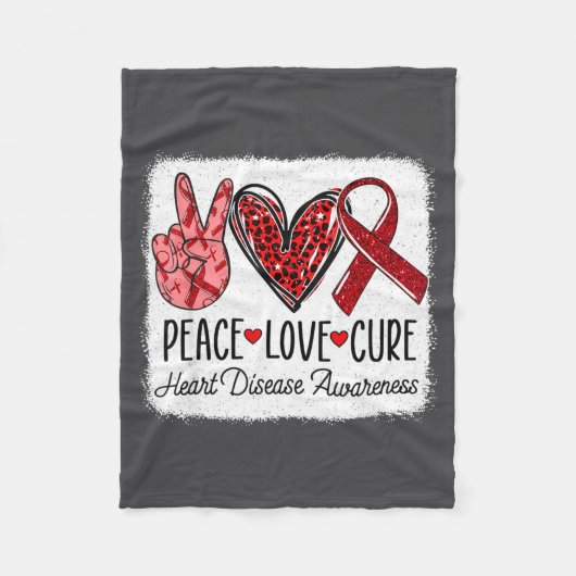 Couverture Polaire Peace Love Heart Disease Awareness Chd Suprt Wear  (Devant)