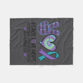 Couverture Polaire Peace Love Hope Suicide Prevention Tie Dye Awarene (Devant (Horizontal))