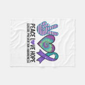 Couverture Polaire Peace Love Hope Suicide Prevention Tie Dye Sensien (Devant (Horizontal))