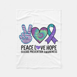 Couverture Polaire Peace Love Hope Suicide Prevention Tie Dye Sensien
