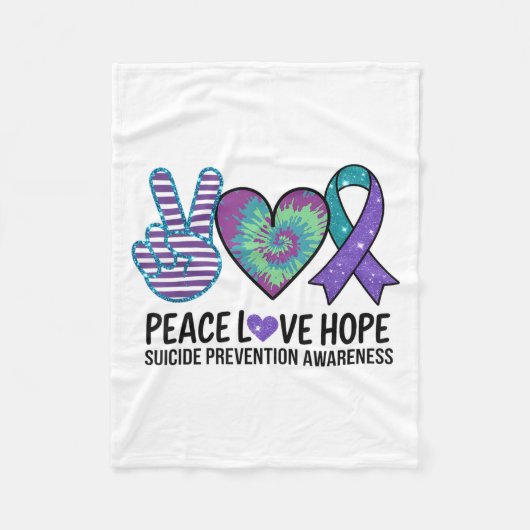 Couverture Polaire Peace Love Hope Suicide Prevention Tie Dye Sensien (Devant)