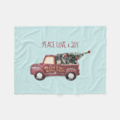 Couverture Polaire Peace Love & Joy Toy Camion Joyeux Noël (Devant (Horizontal))