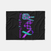 Couverture Polaire Peace Love Life Suicide Awareness Womens Semi Colo (Devant (Horizontal))