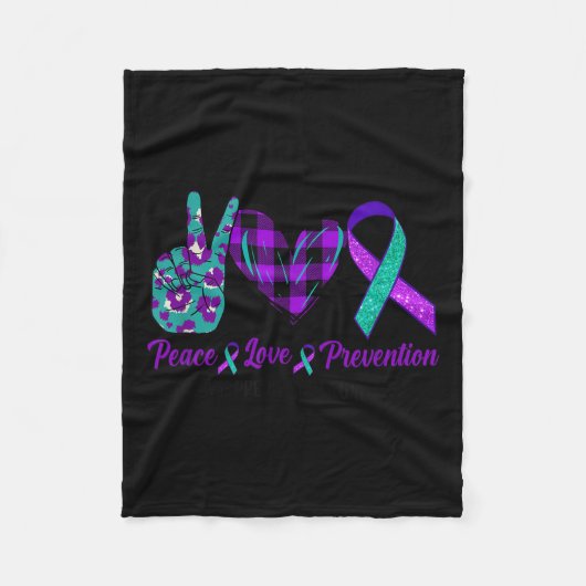 Couverture Polaire Peace Love Life Suicide Awareness Womens Semi Colo (Devant)