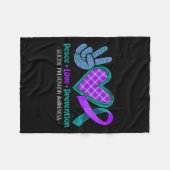 Couverture Polaire Peace Love Life Suicide Prevention Awareness Purpl (Devant (Horizontal))