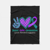 Couverture Polaire Peace Love Life Suicide Prevention Awareness Purpl (Devant)