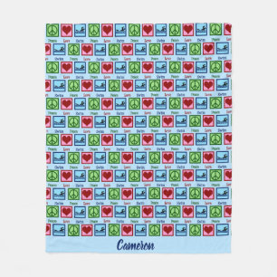 Couverture Polaire Peace Love Natation Custom Swim Team