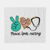 Couverture Polaire Peace Love Nuring (Devant (Horizontal))