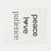 Couverture Polaire Peace Love Patience - Cozy Calm Modern Lifestyle (Devant (Horizontal))