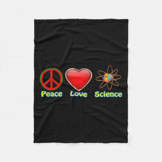 Couverture Polaire Peace Love Science (Devant)