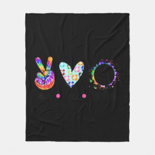 Couverture Polaire Peace Love Volleyball Tie Dye Rainbow Trippy Hippi