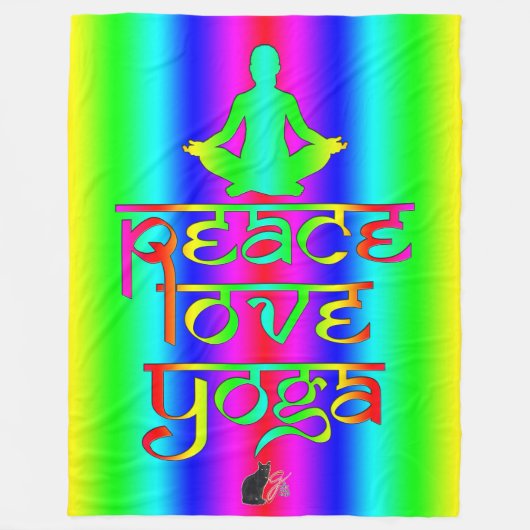 Couverture Polaire Peace Love Yoga Rainbow Intentions (Devant)