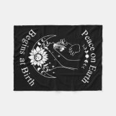 Couverture Polaire Peace On Earth Begins At Birth Doula Midwife  (Devant (Horizontal))