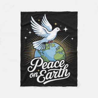 Couverture Polaire Peace On Earth Dove And Globe Faith Christmas 
