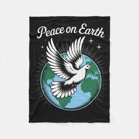 Couverture Polaire Peace On Earth Dove And Globe Faith Christmas Spir (Devant)