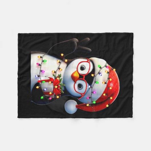 Couverture Polaire Peace Sign Hand Penguin Santa Christmas Penguin Pa (Devant (Horizontal))