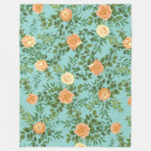 Couverture Polaire Peach & Aqua Peony & Rose Floral Mariage (Devant)