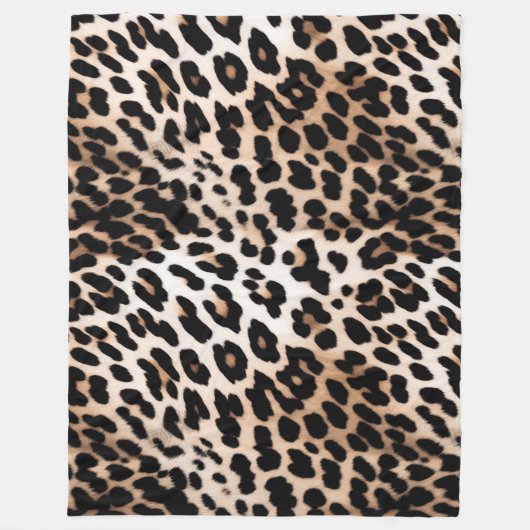 Couverture Polaire Peach Black Cream Leopard (Devant)