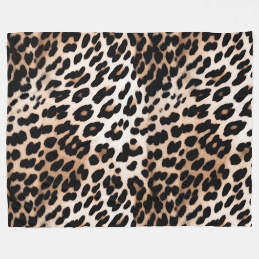 Couverture Polaire Peach Black Cream Leopard (Devant (Horizontal))