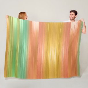 Couverture Polaire Peach Green Gold Stripe polaire