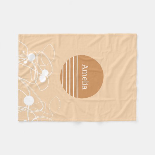 Couverture Polaire 'Peach Horizons' | Plaid Bébé avec Nom Personnalis (Devant (Horizontal))