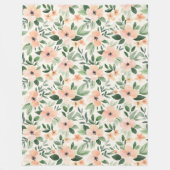 Couverture Polaire Peach Mint Flowers   (Devant)