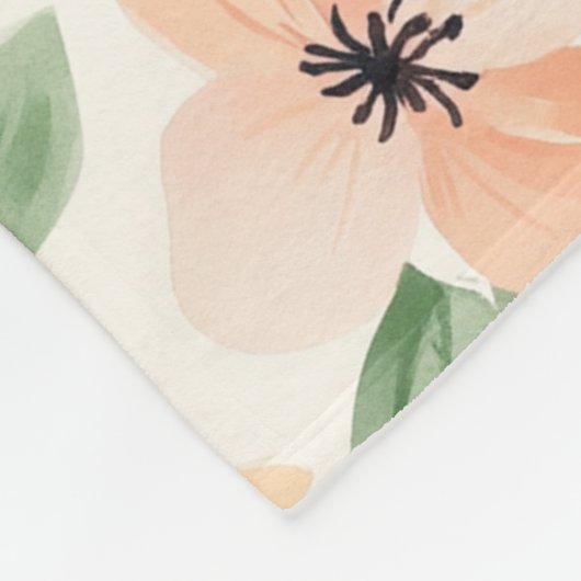 Couverture Polaire Peach Mint Flowers   (Coin)