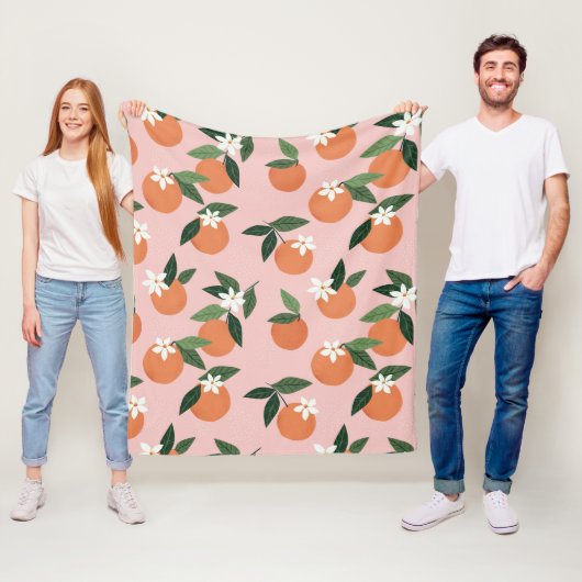 Couverture Polaire Peach Orange Juice Motif (En situation)