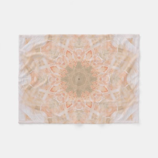 Couverture Polaire Peach Orange Mandala (Devant (Horizontal))