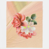 Couverture Polaire Peach Peonies et Ghost Orchid (Devant)