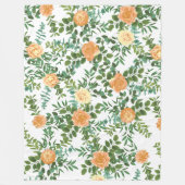 Couverture Polaire Peach Peony & Rose Floral Mariage (Devant)