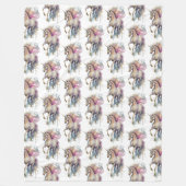 Couverture Polaire Peach Pink Unicorn Dream (Devant)